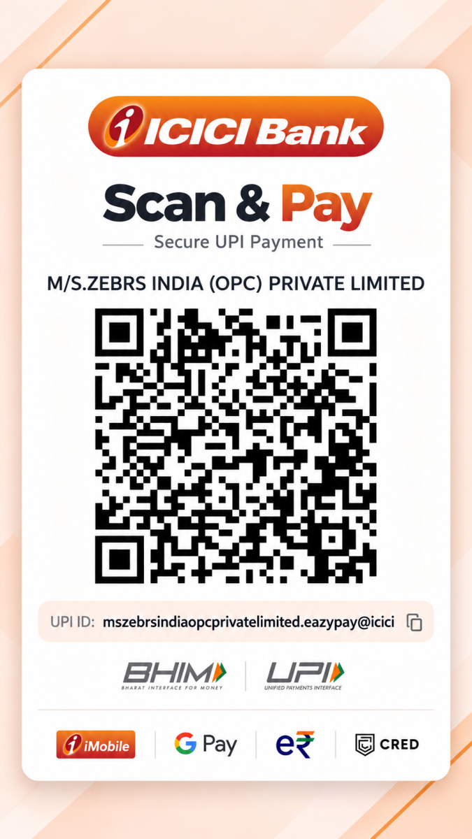 Zebrs India ICICI Bank UPI QR Code