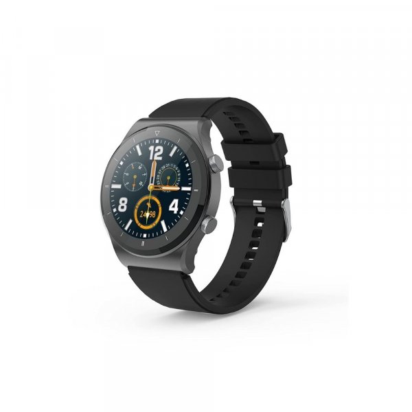 Pebble Revo Smartwatch, 1.3&quot; HD Touchscreen, Bluetooth Calling, Smart Watch (PFB13 Charcoal Black)