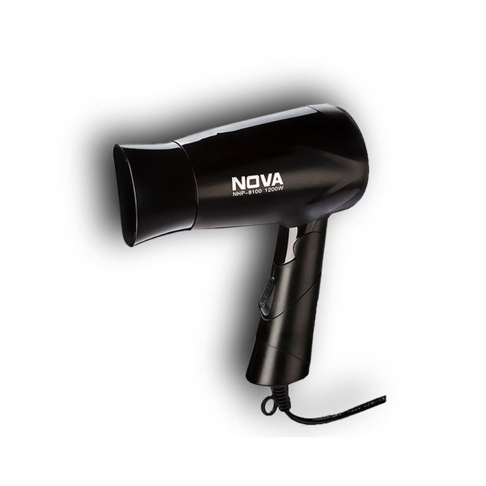 Nova NHP 8100 Silky Shine 1200 Watts Hot and Cold Foldable Hair Dryer- Black