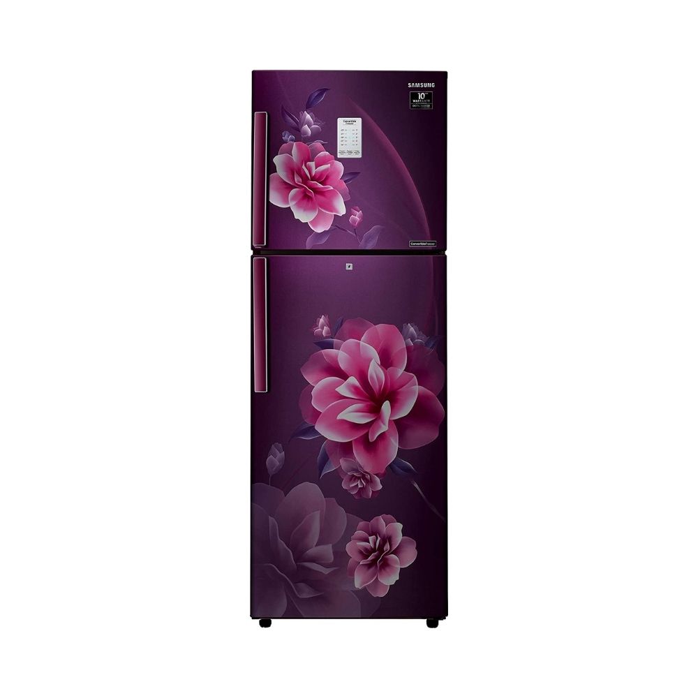 Samsung 253 L 2 Star Inverter Frost-Free Double Door Refrigerator (RT28T3932CR/HL, Camellia Purple, Convertible)