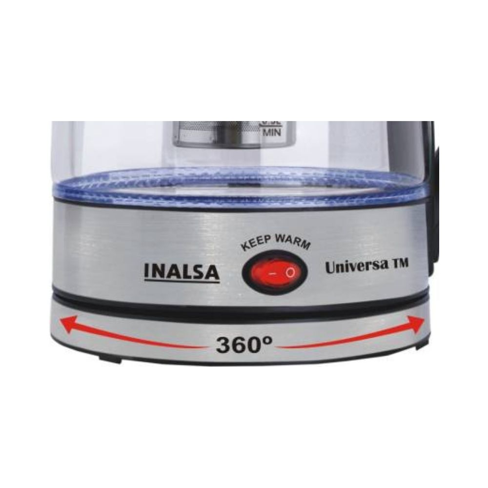 Inalsa Universa TM Electric Kettle  (1.8 L, Glass, Black)