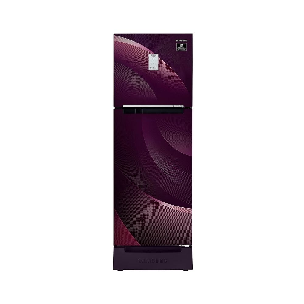 Samsung 244 L 3 Star Frost Free Double Door Refrigerator Rythmic Twirl Red (RT28A3C234R)