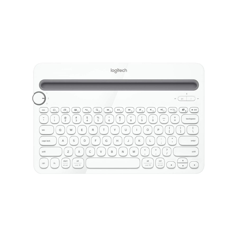 Logitech K480 Wireless Multi-Device Keyboard for Windows, Apple iOS android or Chrome, Tablet- White
