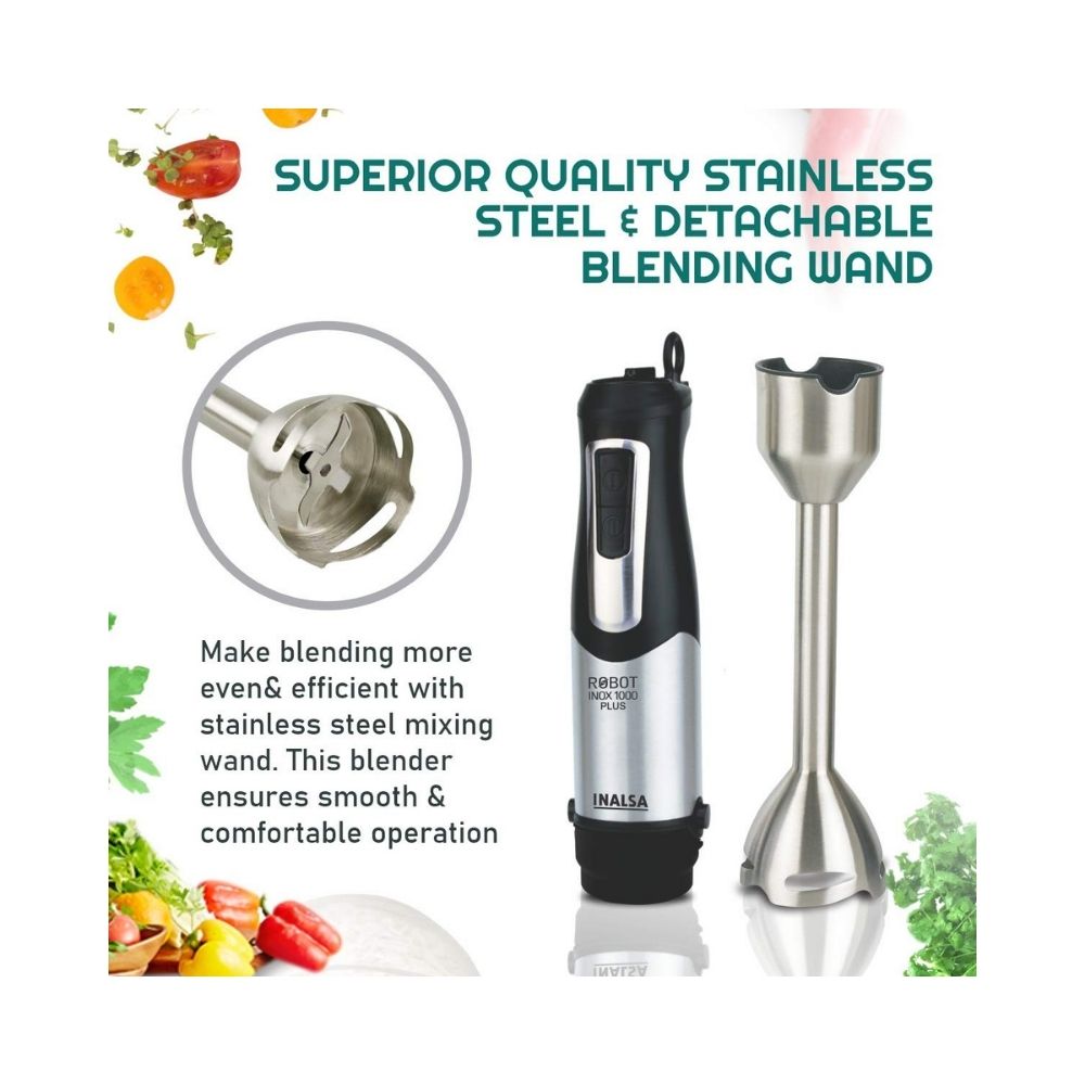 Inalsa Hand Blender Robot INOX 1000 Plus-1000 Watt