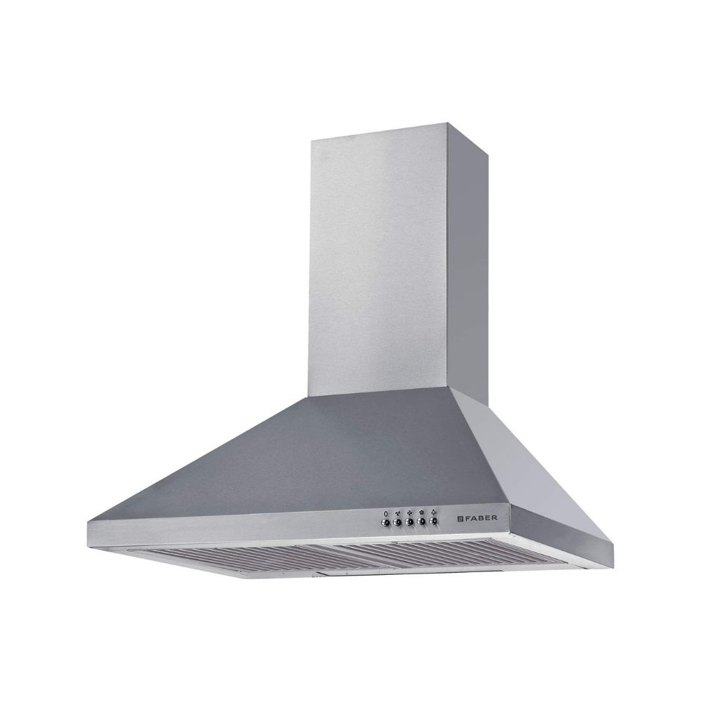 Faber 60 cm 800 m³/HR Pyramid Kitchen Chimney (HOOD CONICO PLUS BF SS 60, 2 Baffle Filters, Silver)