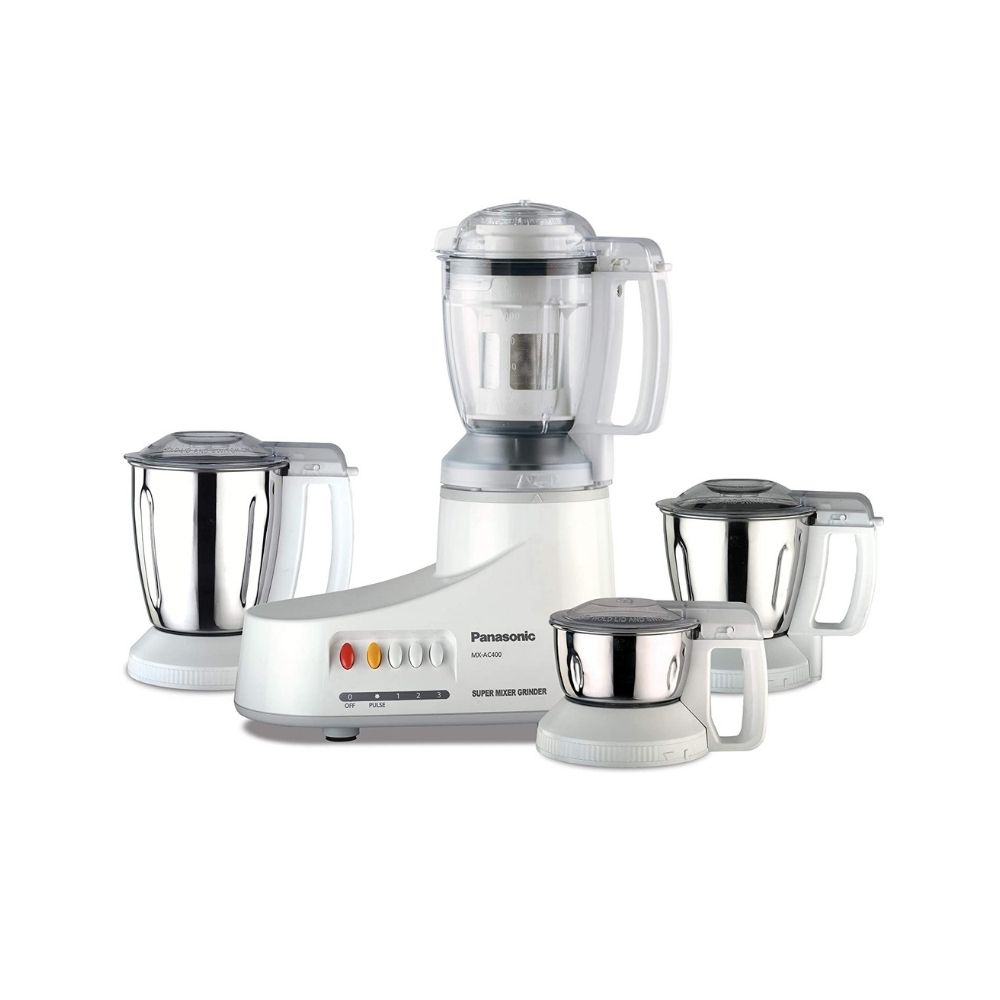 Panasonic MX AC 400 550 W Mixer Grinder (4 Jars, White)