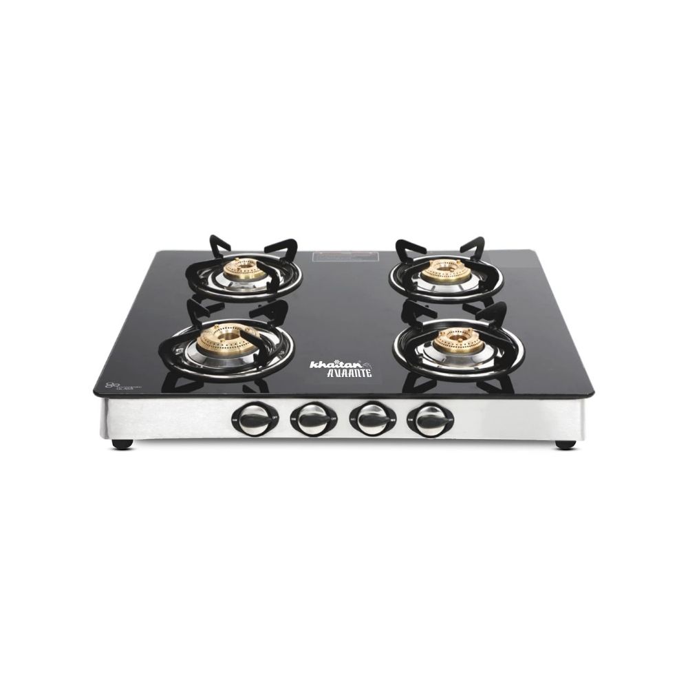 Khaitan  AvaanteISI Certified Kwid SS 4 Burner Toughened Glass
