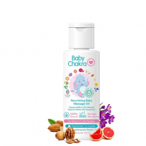 BabyChakra Nourishing Baby Massage Oil 30ml with Organic Almond &amp; Saffron Oil