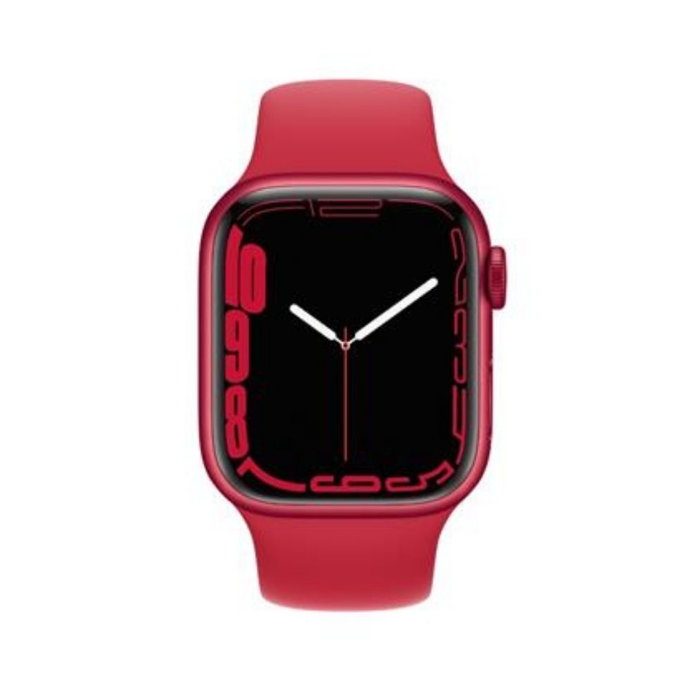 APPLE Watch Series 7 GPS + Cellular, MKHV3HN/A 41 mm Aluminium Case  (Red Strap, Regular)