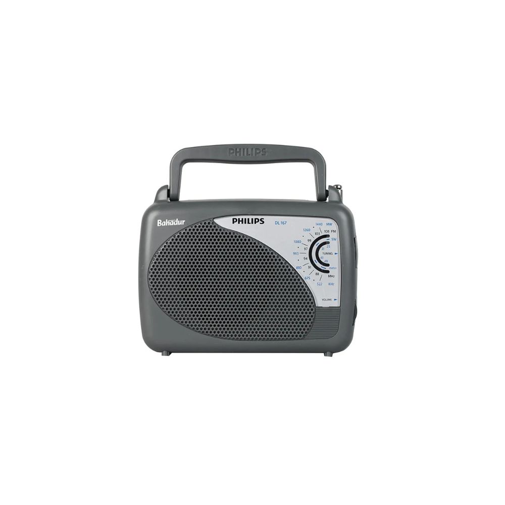 Philips Radio DL167/94 with MW/SW/FM Bands, 2xR20 (UM1),External 3V DC (Optional)