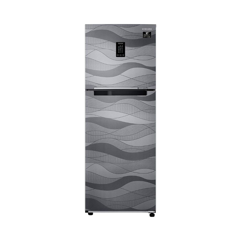 Samsung 314 L 2 Star Inverter Frost-Free Double Door Refrigerator (RT34T4632NV/HL, Wave Steel, Convertible)