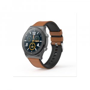 Pebble Revo Smartwatch, 1.3&quot; HD Touchscreen, Bluetooth Calling, Smart Watch(Tan Leather)