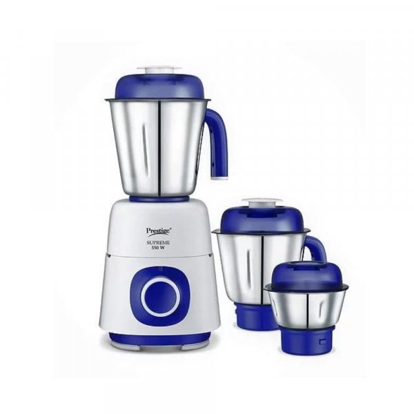 Prestige 41371 Supreme 550 Mixer Grinder (3 Jars, White and Blue)
