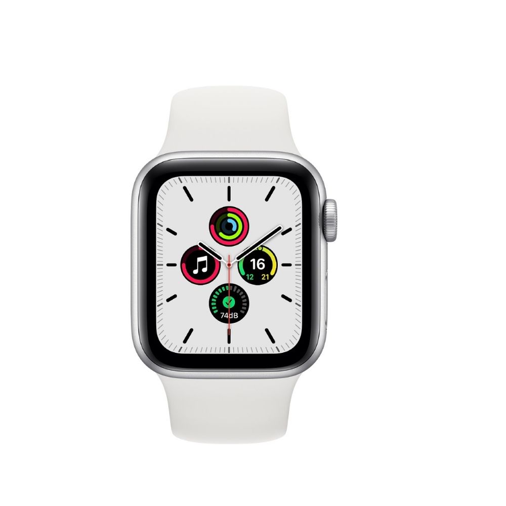 Apple Watch SE GPS + Cellular MYEV2HN/A 44 mm Silver Aluminium Case with White Sport Band