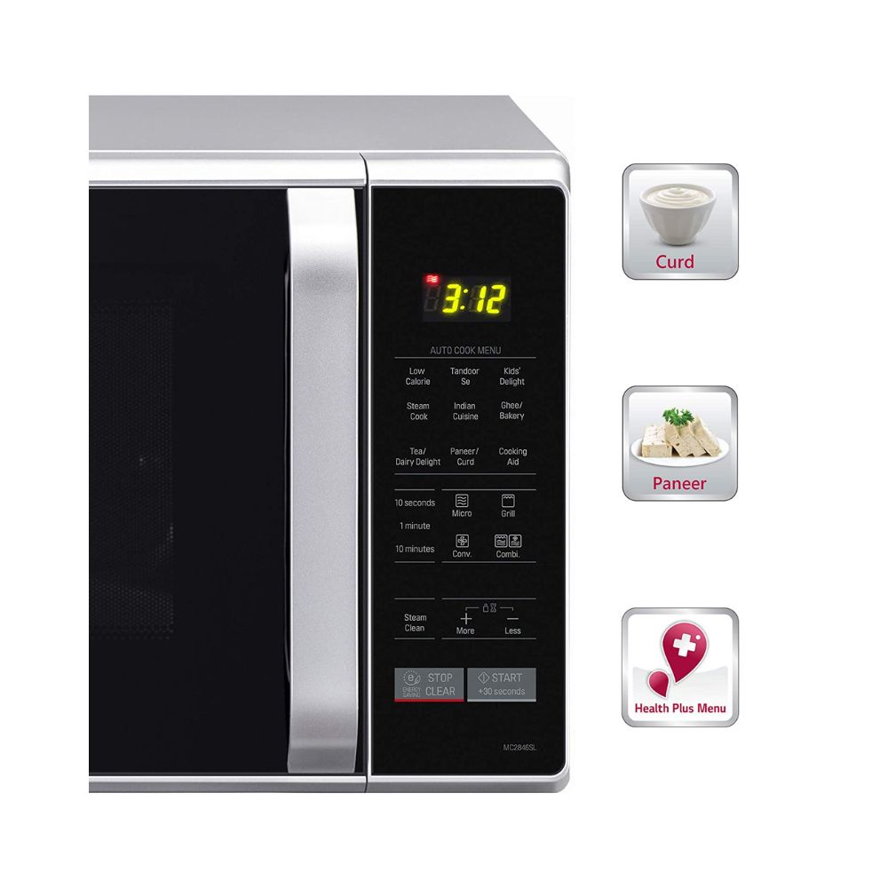 LG 28 L Convection Microwave Oven (MC2846SL, Silver)