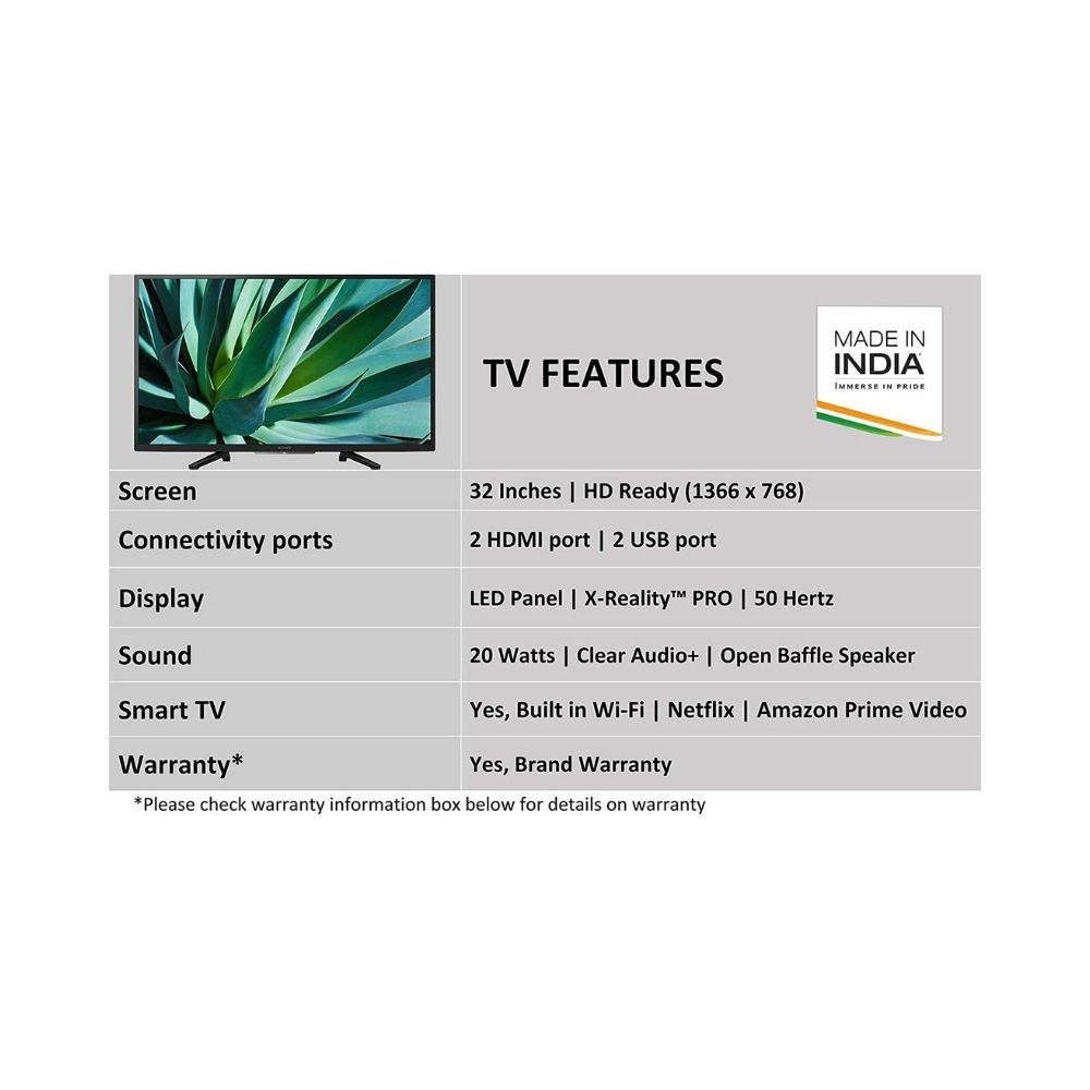 Sony Bravia 80 cm (32 inches) HD Ready Smart LED TV KDL-32W6100