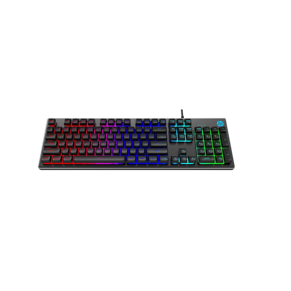 HP K500F Backlit Membrane Wired Gaming Keyboard with Mixed Color Lighting, 26 Anti-Ghosting Keys(7ZZ97AA)