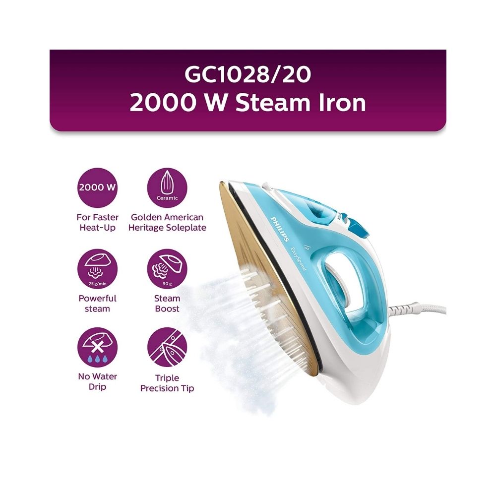 Philips EasySpeed Steam Iron GC1028/20 – 2000 W