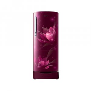 Samsung 192 L 2 Star Direct Cool Single Door Refrigerator (RR20A281BR8/NL, SAFFRON RED, Base stand drawer)