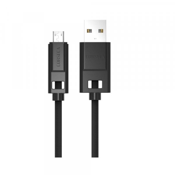 Corseca Rugged and Tangle Free Braided Micro USB Fast Charging Cable DMCH-45M (Black)