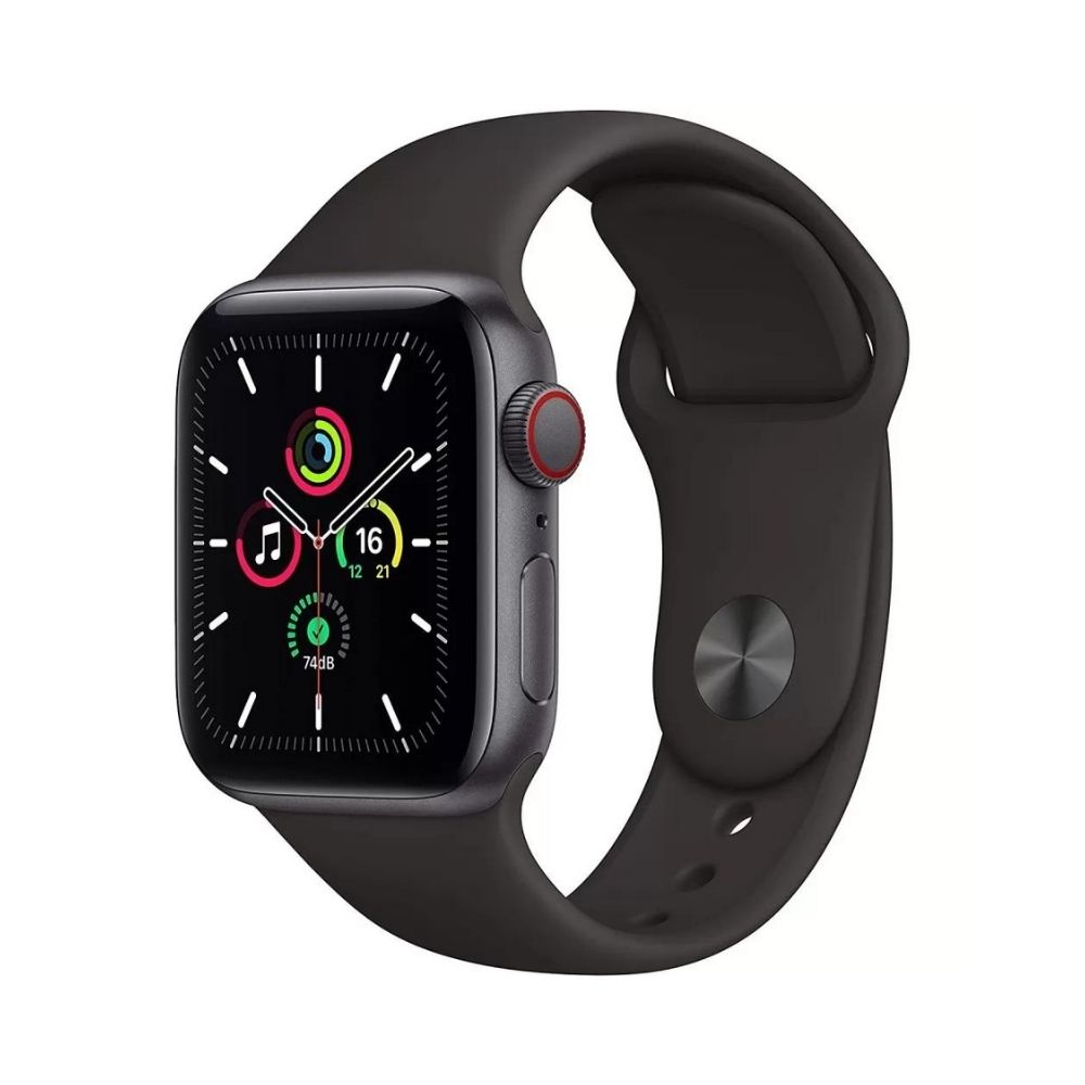 Apple Watch SE GPS + Cellular, 40mm Space Gray Aluminium Case With Black Sport Band