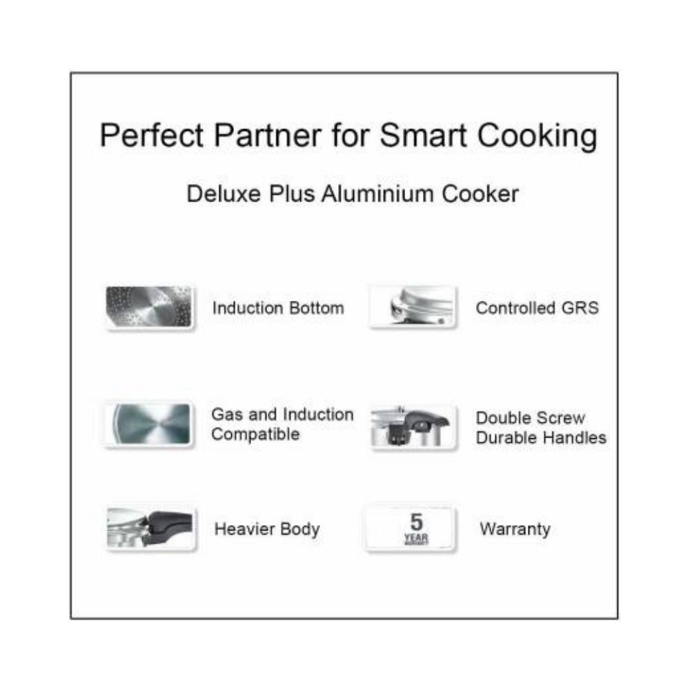 Prestige Deluxe Plus 7.5 L Induction Bottom Pressure Cooker  (Aluminium)