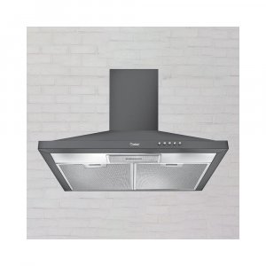 Prestige Clara 600 Glass Kitchen Hood with Powder Coated Body and Aluminium Filter, 800m3HR, Black