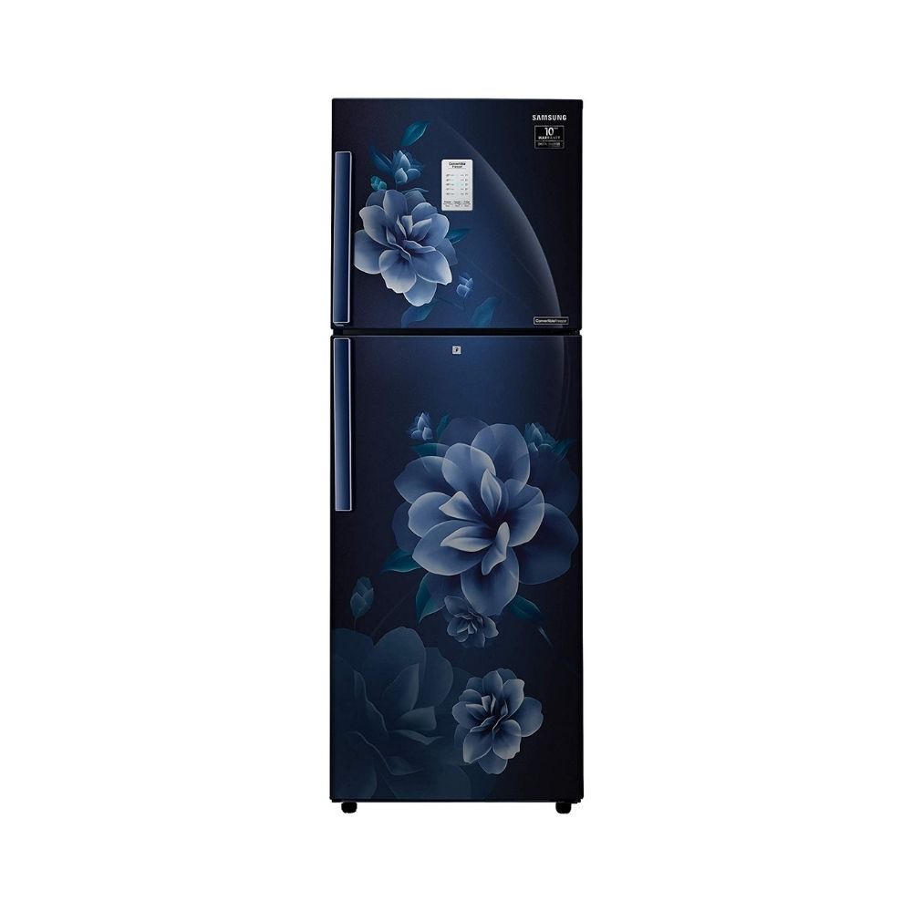 Samsung 253 L 2 Star Inverter Frost-Free Double Door Refrigerator (RT28T3932CU/HL, Camellia Blue, Convertible)