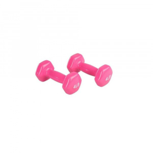 AmazonBasics Vinyl 4 Pound Dumbbells - Set of 2, Pink
