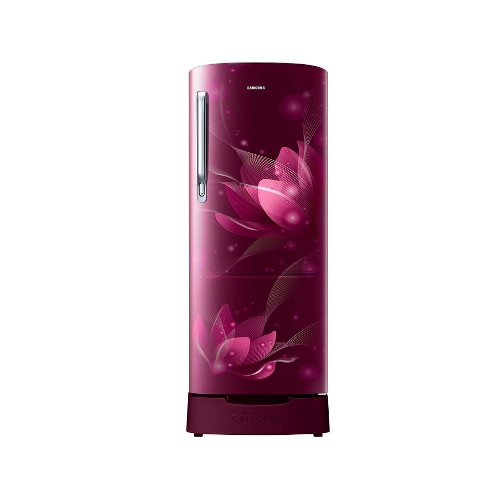 Samsung 192 L 2 Star Direct Cool Single Door Refrigerator (RR20A181BR8/HL, SAFFRON RED, Base Stand with Drawer)