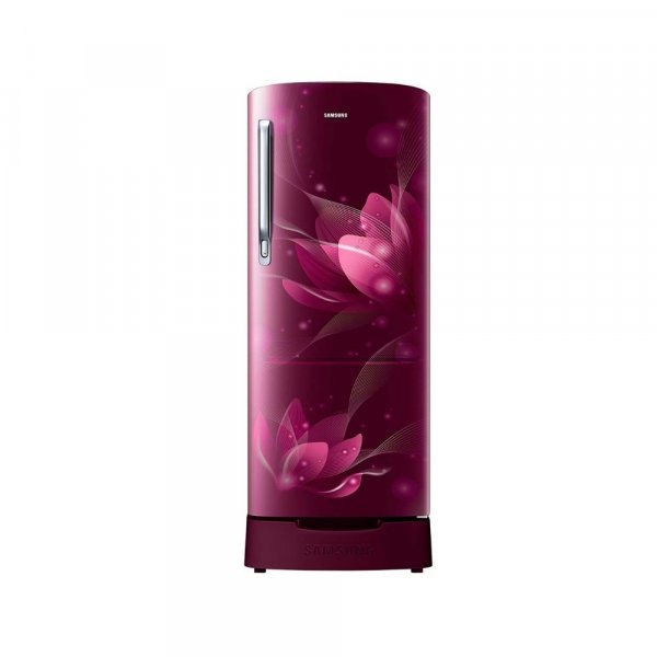 Samsung 192 L 2 Star Direct Cool Single Door Refrigerator (RR20A181BR8/HL, SAFFRON RED, Base Stand with Drawer)