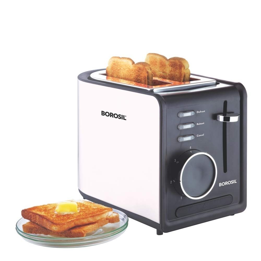 Borosil - 850-Watt Krispy Pop-up Toaster (Black)