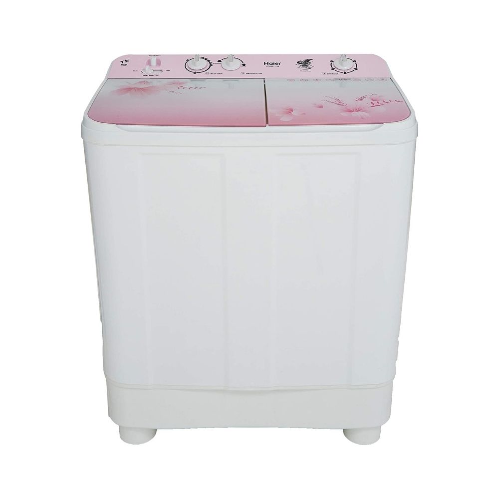Haier 8 kg Semi Automatic Top Load White, Pink  (HTW80-1159)