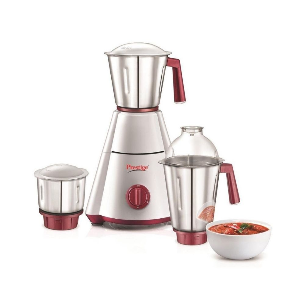 Prestige Nakshatra Plus 750W 750-Watt Mixer Grinder - Nakshatra Plus with 3 Jars (White / Red)
