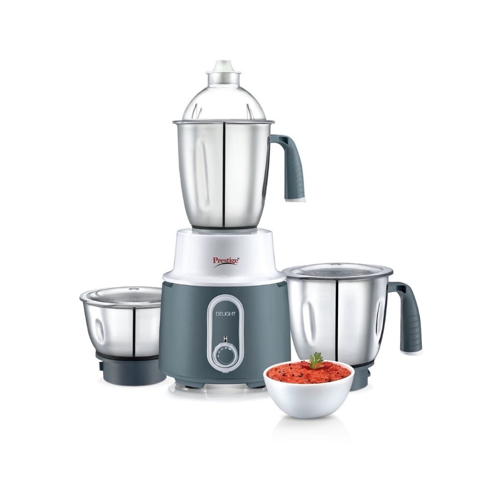 Prestige Delight Mixer Grinder 750 W Mixer Grinder (3 Jars, White and grey)
