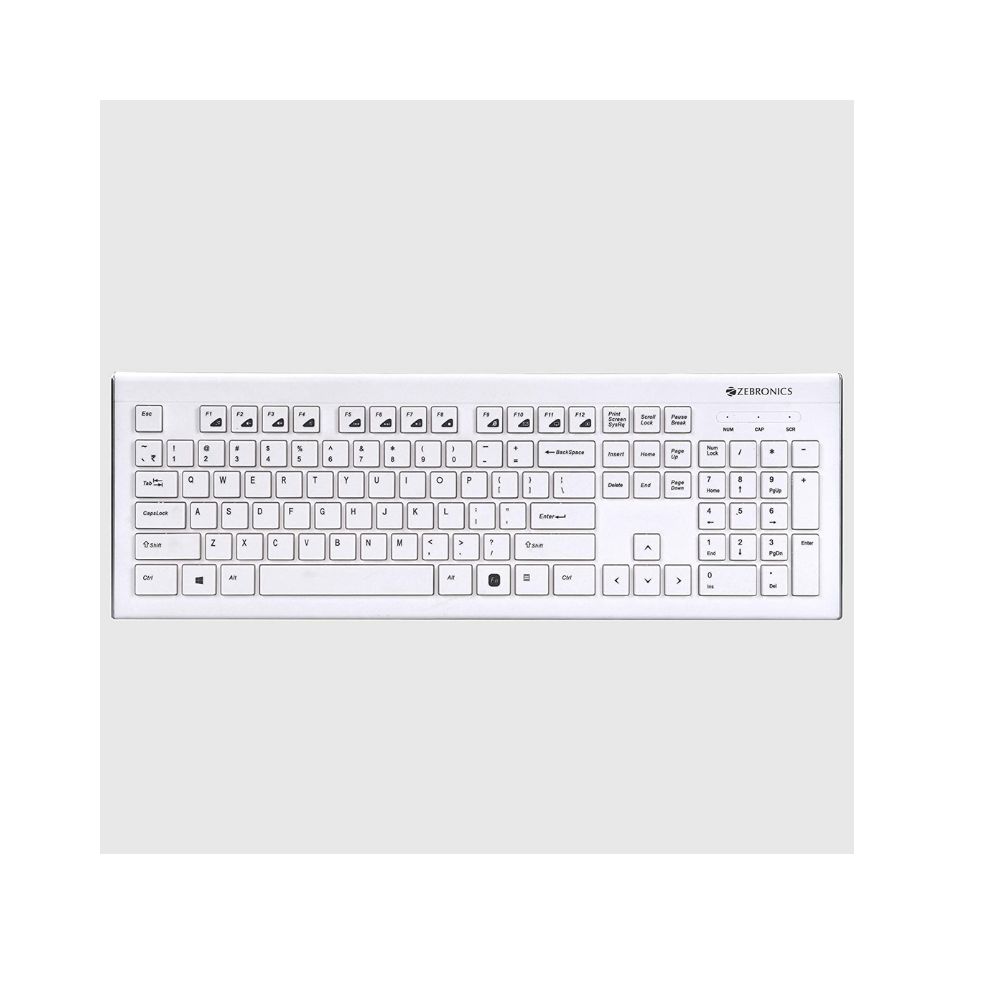 Zebronics Zeb-DLK01 Wired USB Multimedia Keyboard with 104 UV Coated Keys, Rupee Key, 12 Hot Keys