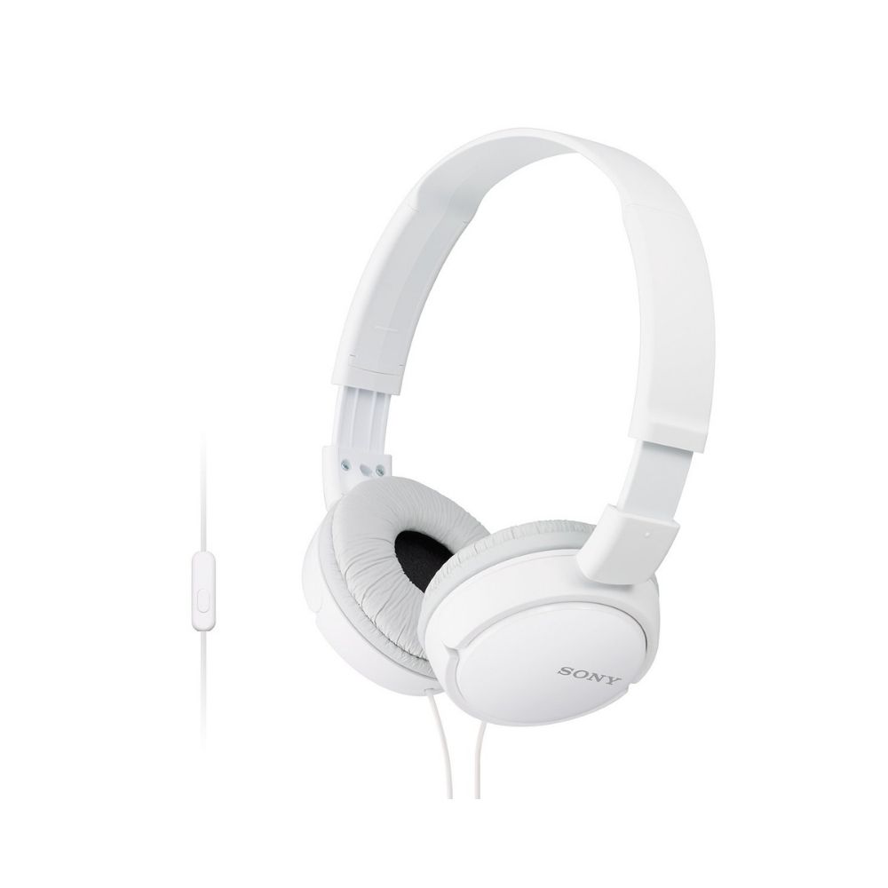 Sony MDR-ZX110AP On-Ear Stereo Headphones with Mic  (White)