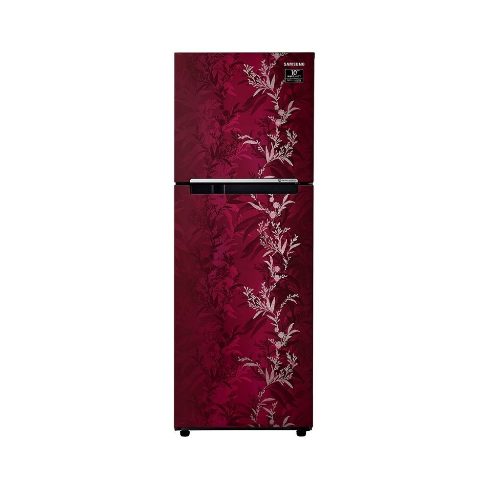 Samsung 253 L 2 Star Inverter Frost-Free Double Door Refrigerator (RT28T30226R/NL, Mystic Overlay Red)