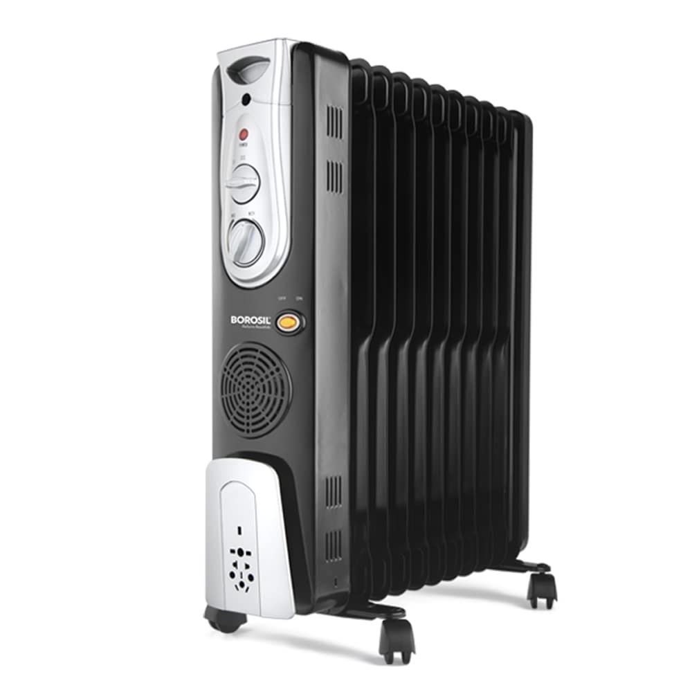 Borosil Volcano 11 Fin Oil Filled Radiator Room Heater, 2900 W, Black, (BOFR11F12)