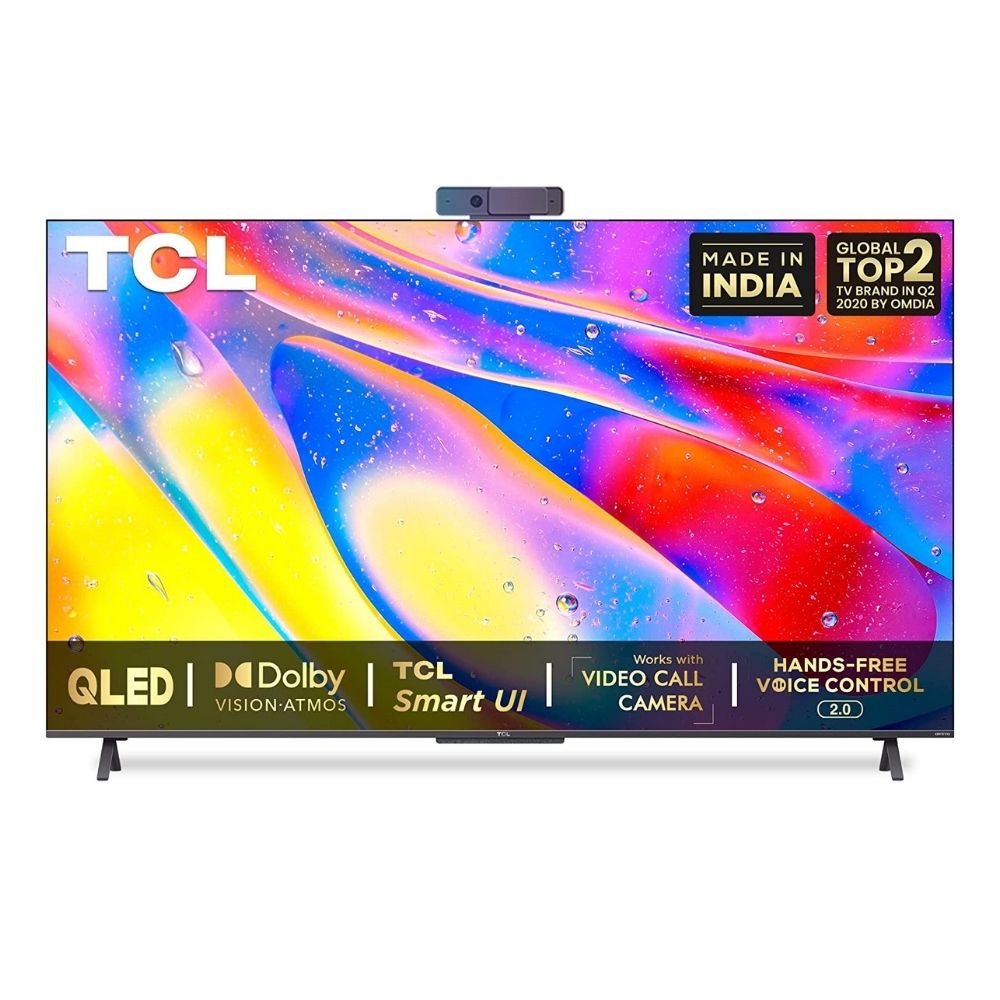 TCL 138.7 cm (55 inches) 4K Ultra HD Certified Android Smart QLED TV 55C725 (Black) (2021 Model) | With Video Call Camera
