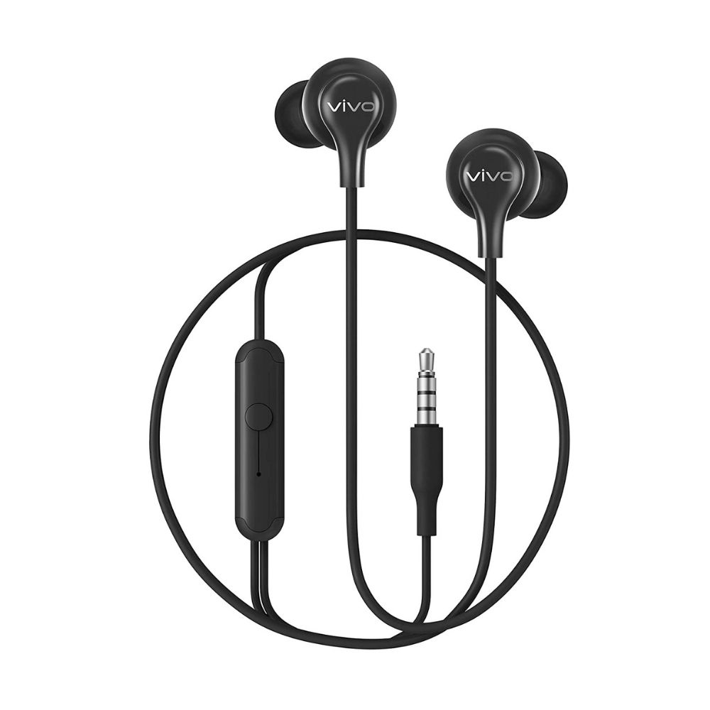 vivo Color Wired in Ear Earphones with Mic and 3.5mm Jack (Black)