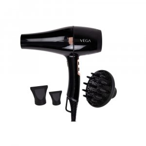 Vega Pro-Xpert 2200 W Professional Hair Dryer with Diffuser &amp; 2 Detachable Nozzles (VHDP-03) Black