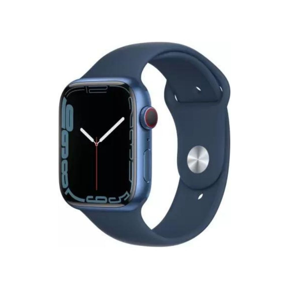 APPLE Watch Series 7 GPS MKN13HN/A 41 mm Aluminium Case  (Blue Strap, Regular)