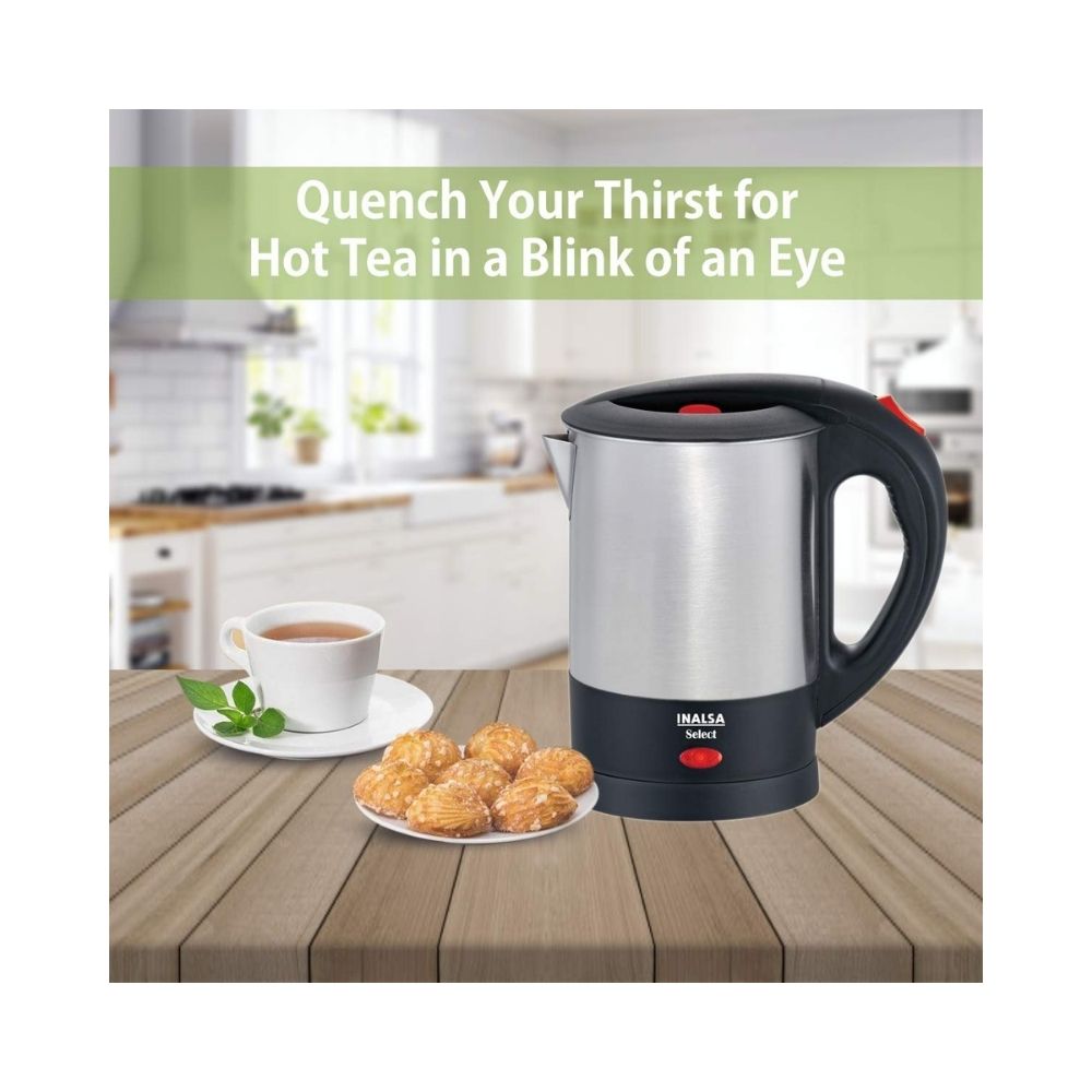 Inalsa Electric Kettle Select-1350W with 1 Litre Capacity, (Silver)