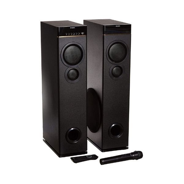 Philips SPA9080B/94 80 W Bluetooth Tower Speaker  (Black, 2.0 Channel)