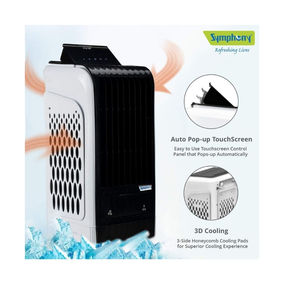 Symphony Diet 3D - 55i+ Tower Air Cooler - 55-litres, White & Black