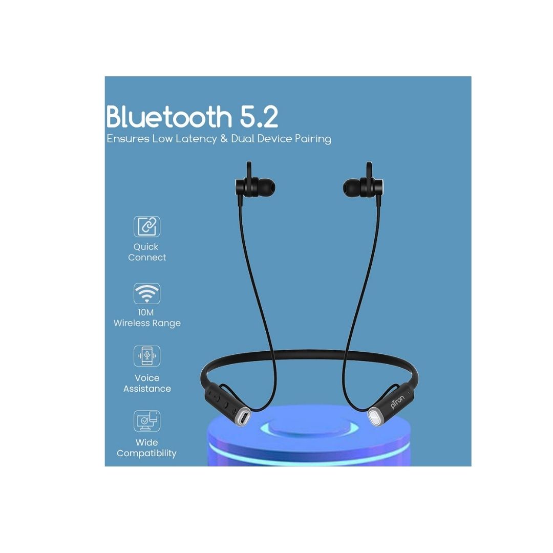 PTron Tangent Pro ENC Wireless Bluetooth 5.2 Headphones(Black)