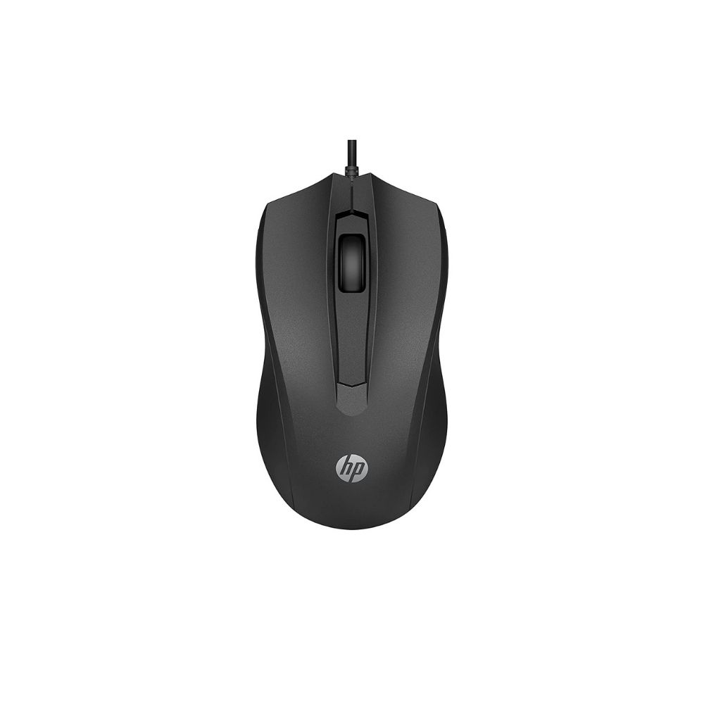 HP 100- 1600 DPI USB Wired Mouse, Ambidextrous Design (6VY96AA)