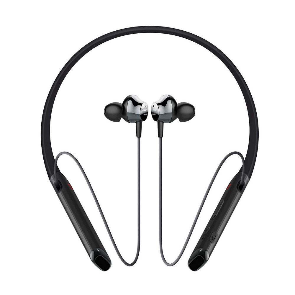 Philips Audios Performance TAPN402BK in-Ear Neckband Bluetooth Earphones with IPX4 Splash-Proof Design, Upto 14H Playtime, Built-in Mic & Deep Bass (Black)