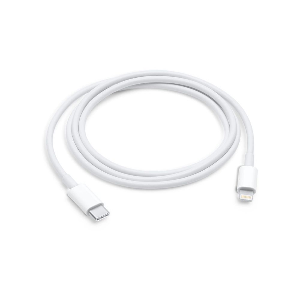APPLE MX0K2ZM/A 1 m Lightning Cable (Compatible with iPhone, iPad, Mac, iPod, White, One Cable)